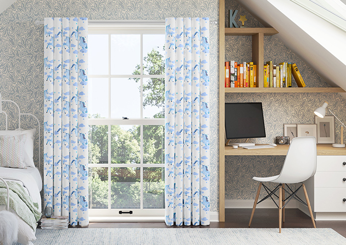 Unicorn Magic, Blue - Made to Measure Curtains - Image 3